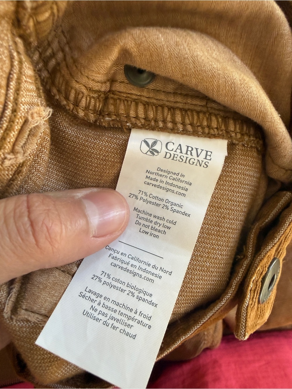 Carve Designs Rust-Toned Corduroy Shorts - Picture 6 of 6